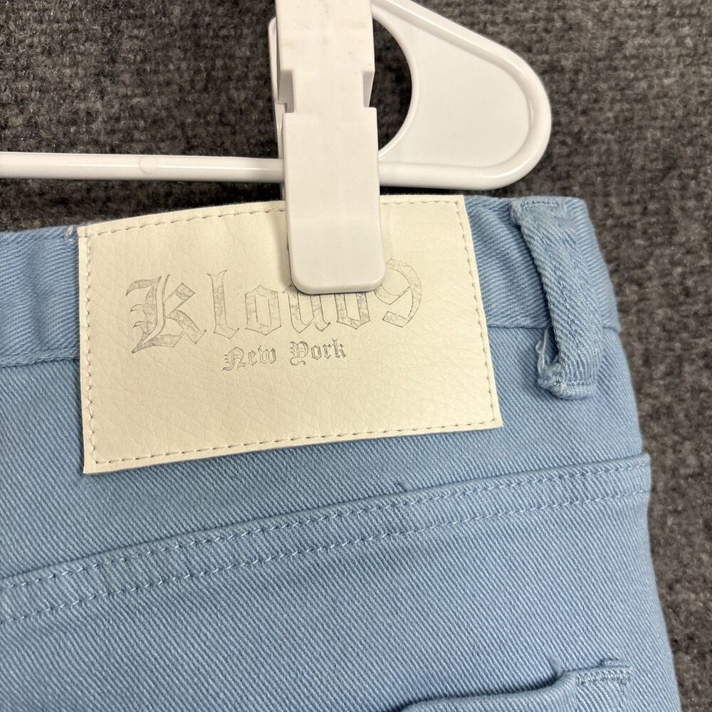 KLOUD9 Stacked Allover Shredded Jeans Mens Size 34 X 46 Light Blue Distressed - Picture 9 of 11